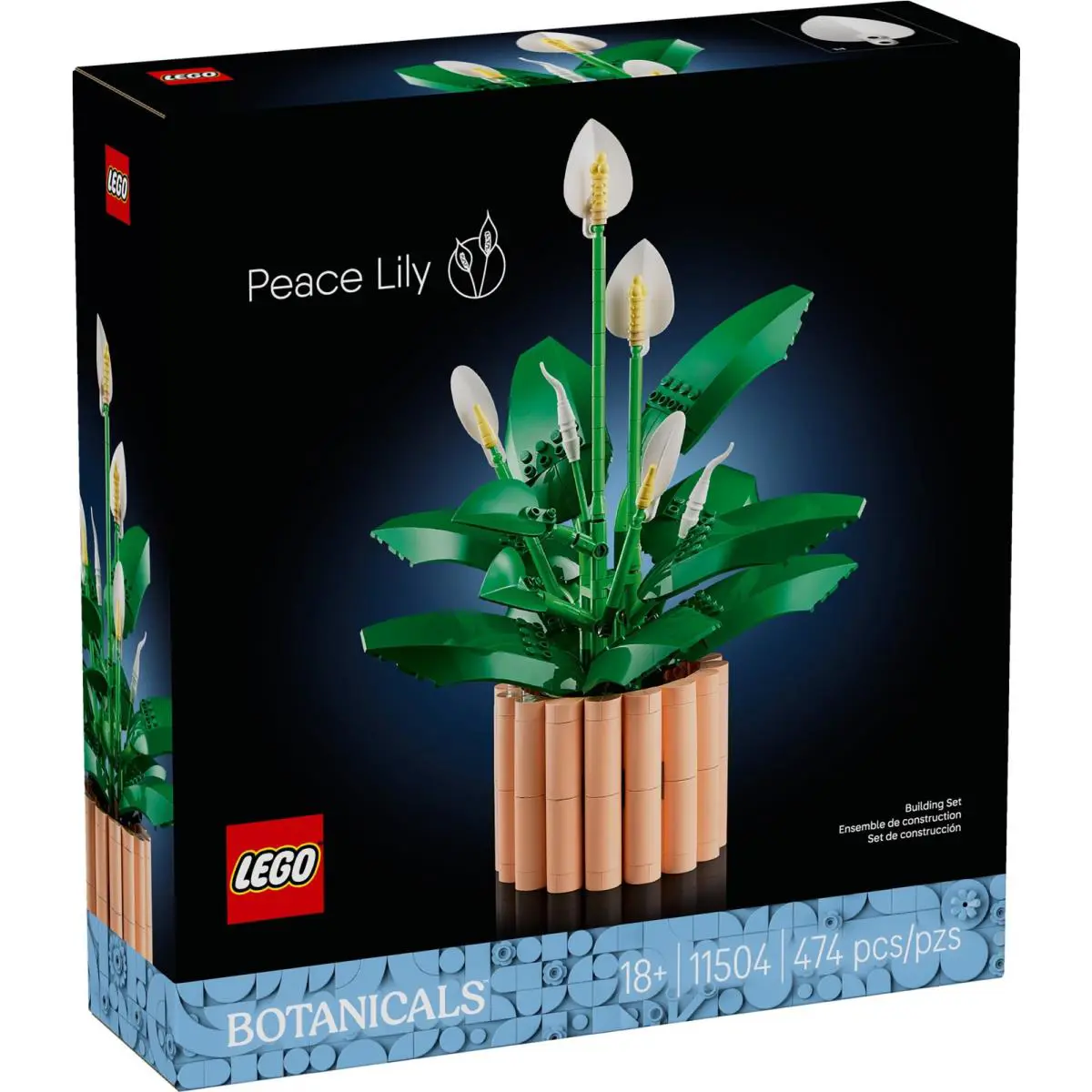 Lego Botanicals Peace Lily Flower Building Set 474 Pieces Multicolor