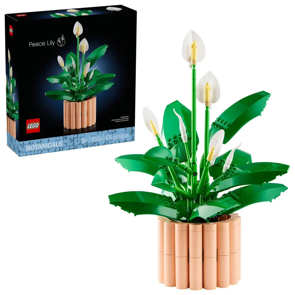 Lego Botanicals Peace Lily Flower Building Set For Adults - Diy Bedroom