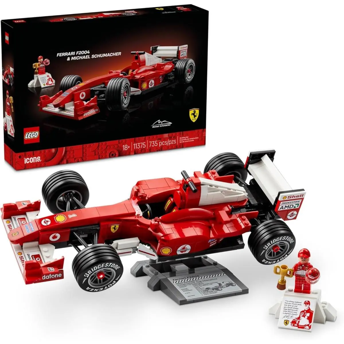 Lego 11375 Icons Ferrari F2004 Michael Schumacher F1 Set 18+ 735 Pcs