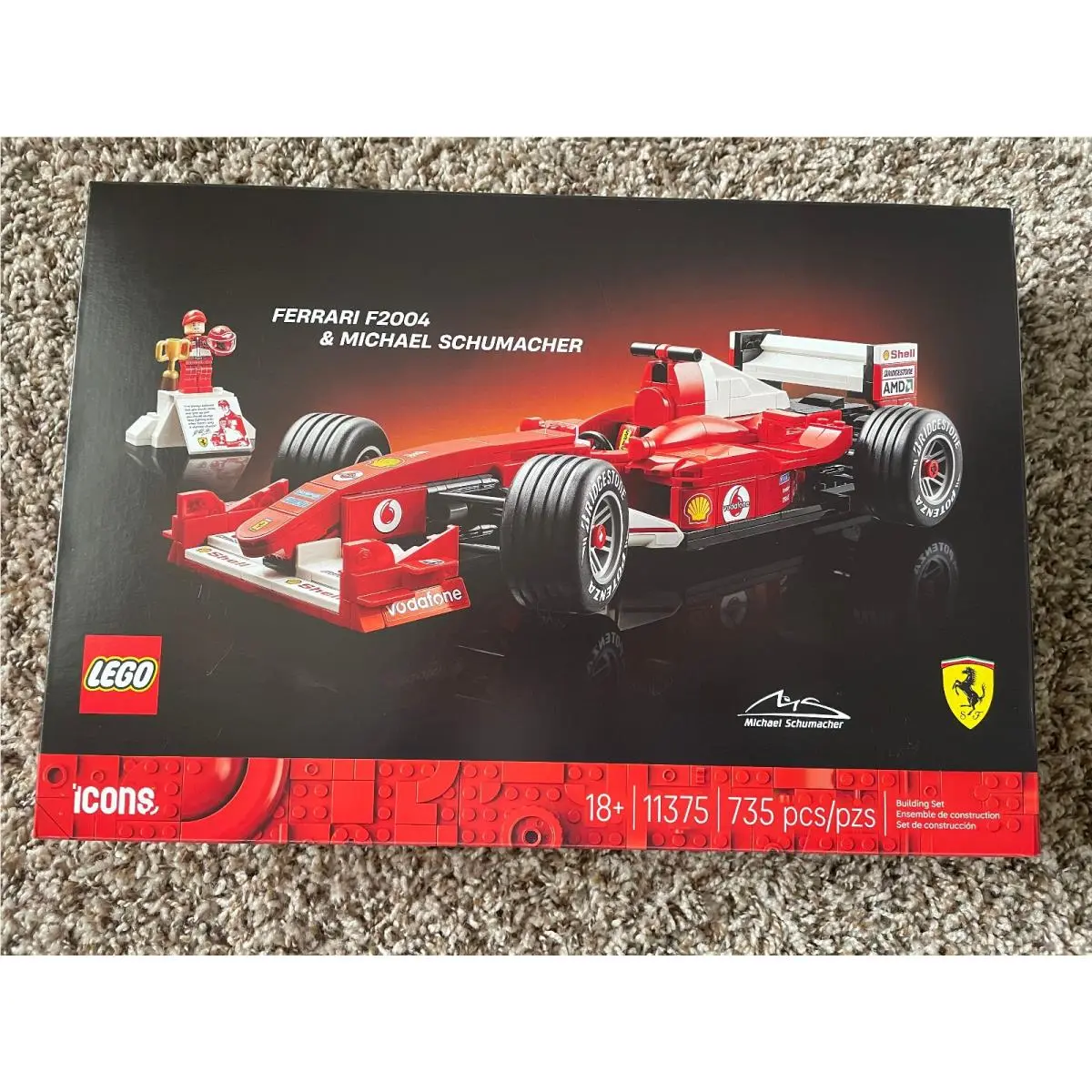 Lego 11375 Icons Ferrari F2004 Michael Schumacher F1 Set 18+ 735 Pcs