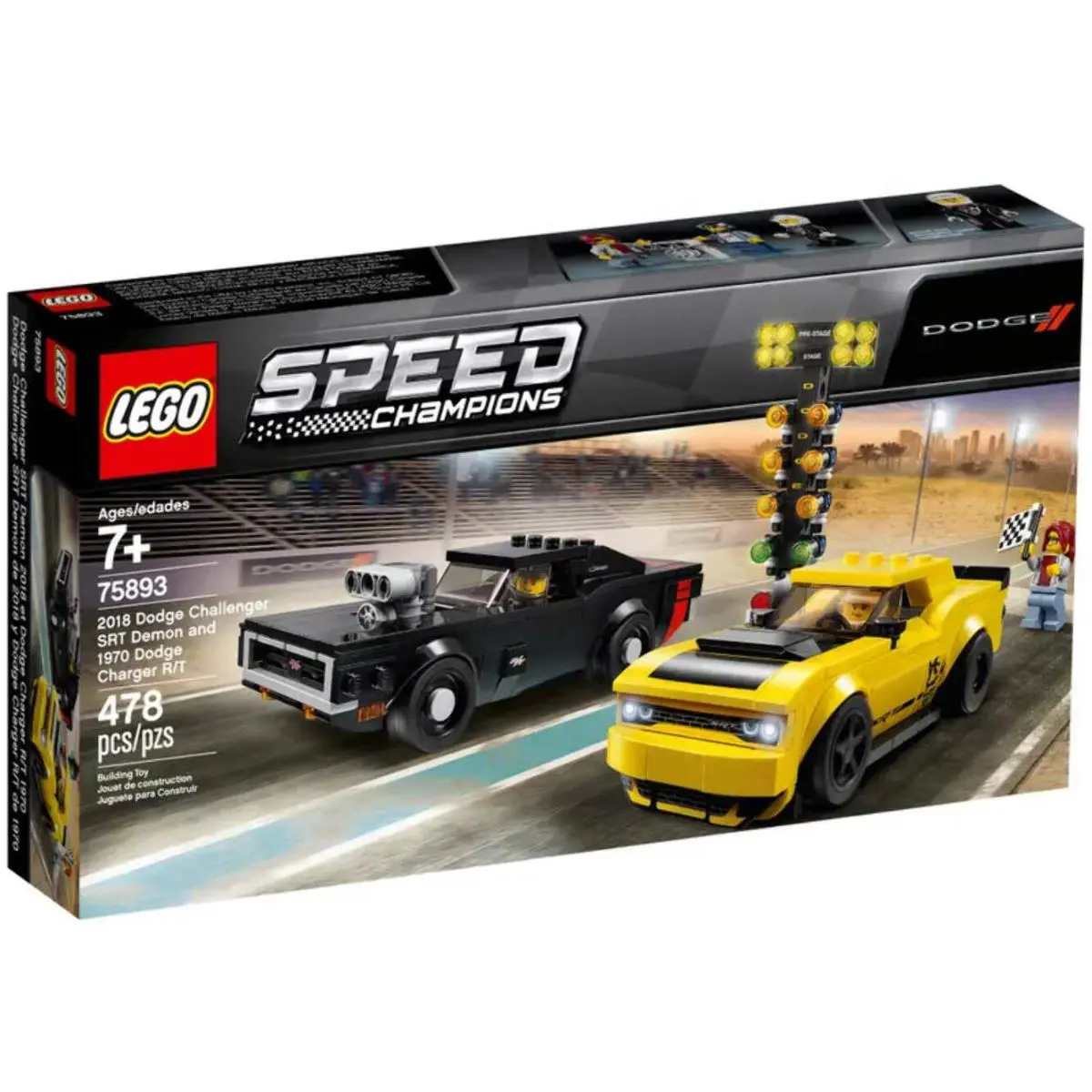 Lego Speed Champions 2018 Dodge Challenger Srt Demon and 1970 Dodge Charger R/t