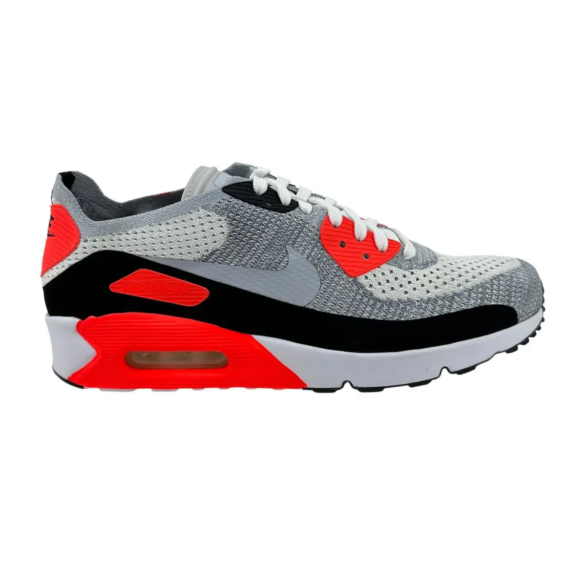 Nike shoes - Nike Air Max 90 Ultra 2.0 Flyknit - 875943 100 - Gray, Manufacturer: White Wolf Grey Crimson 0