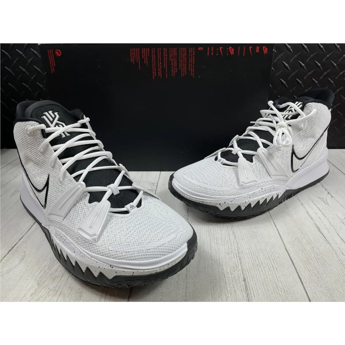 Sz 16.5-Men - Nike Kyrie 7 Promo White Black Basketball Shoes DM5042-100