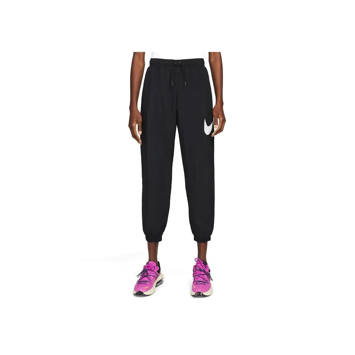 Nike Women`s Essential Mid-rise Pants Black/white Size Small Eco-friendly
