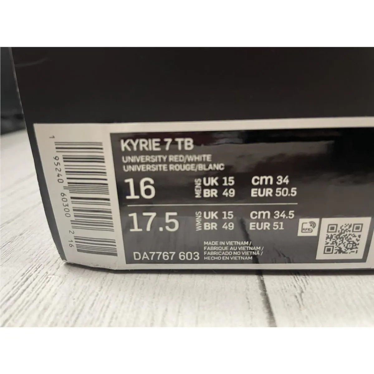 Nike shoes - Nike Kyrie 7 TB - Kyrie - DA7767-603 - University Red (UPC: 0195240603002) 9