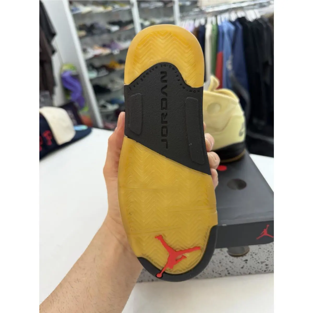 Nike shoes - Air Jordan Off-White x Air Jordan 5 Retro SP PS - CV4827-100 - Sail/Fire Red/Muslin/Black 2