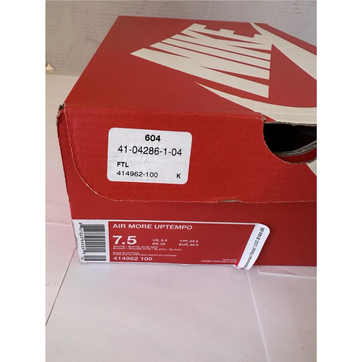 Nike shoes - Nike Air More Uptempo - Air More Uptempo - 414962-100 - Red 8