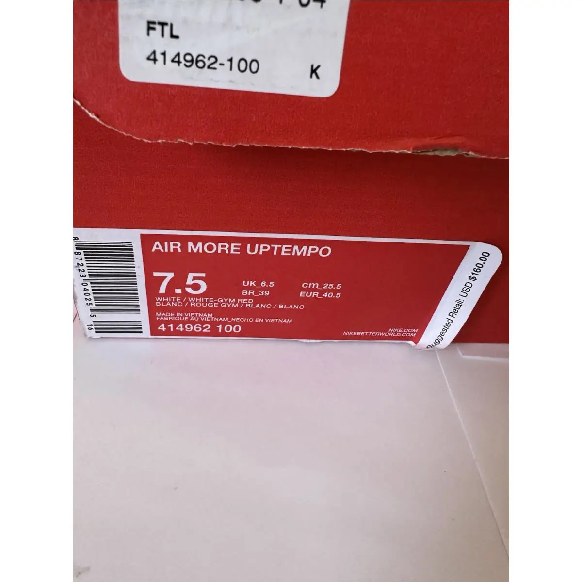 Nike shoes - Nike Air More Uptempo - Air More Uptempo - 414962-100 - Red 9