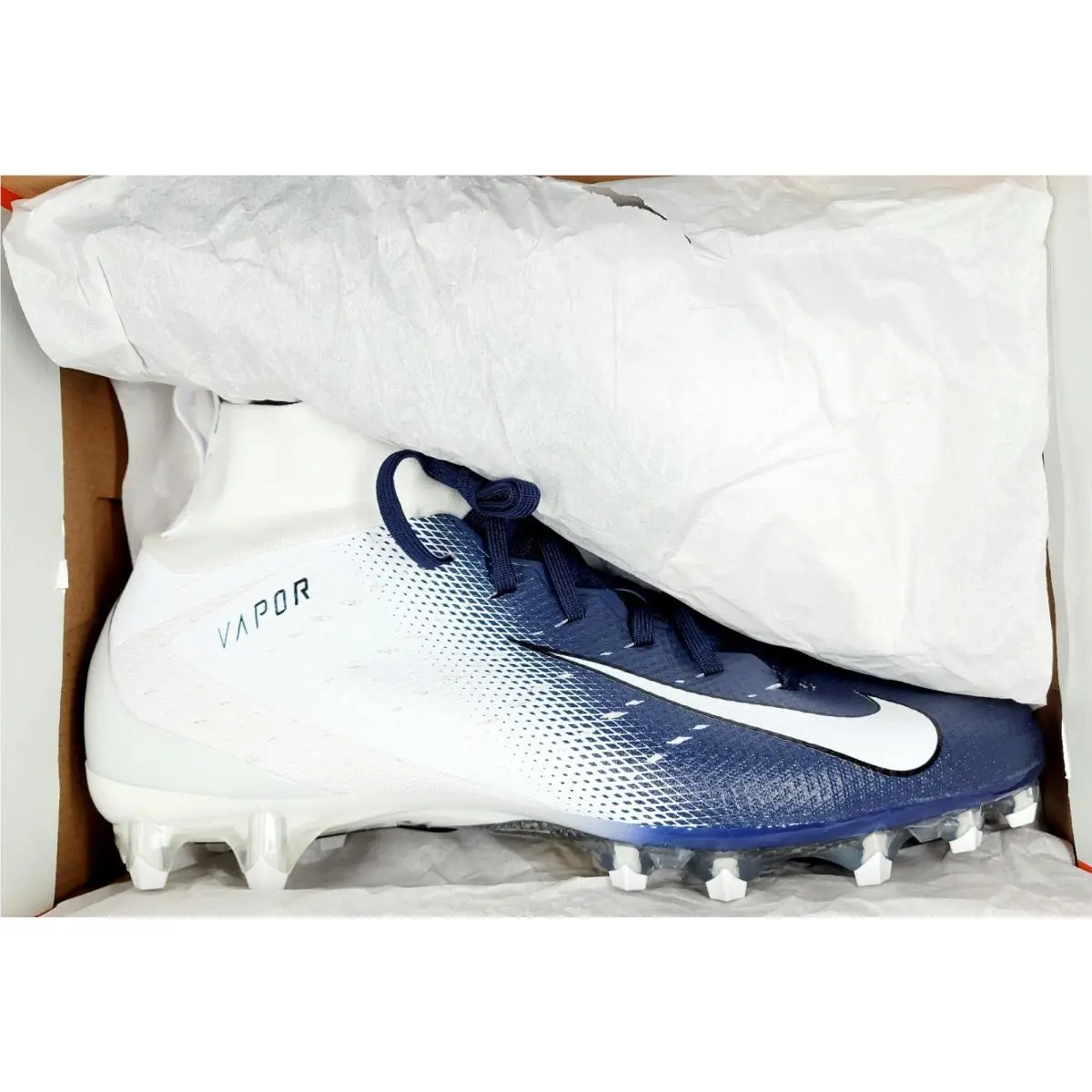 Nike Vapor Untouchable Pro TD 3 White Navy Blue Cleats Sz 13 Men AO3021-102