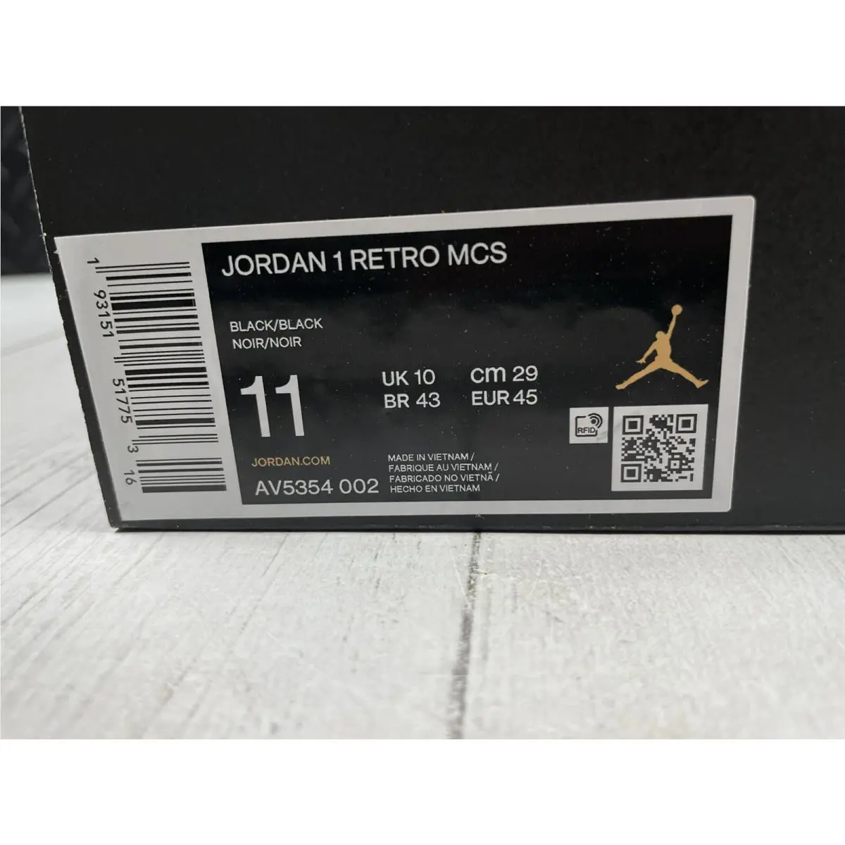Nike shoes - Air Jordan 1 Retro - Air Retro - AV5354 002 - Black (UPC: 193151517746) 10