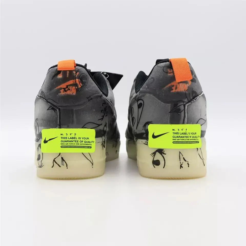 Nike shoes - Nike Air Force 1 - Air Force - DC8904-001 - Black/Starfish White/Orange, Manufacturer: Black/Black/Starfish/White 2