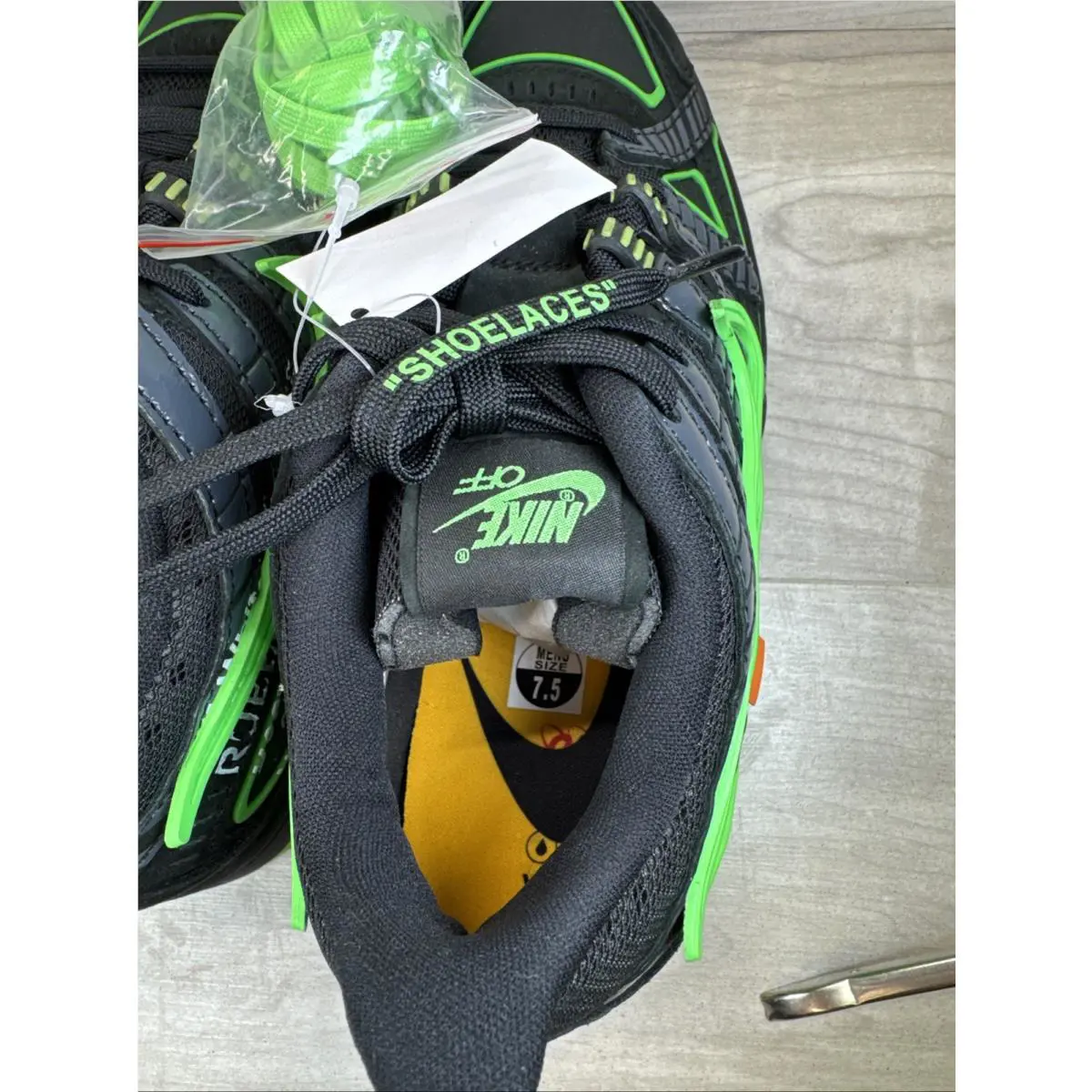 Nike shoes - x Off-White - CU6015-001 - Black, Manufacturer: Black/White/Green Strike (UPC: 0194495232715) 10