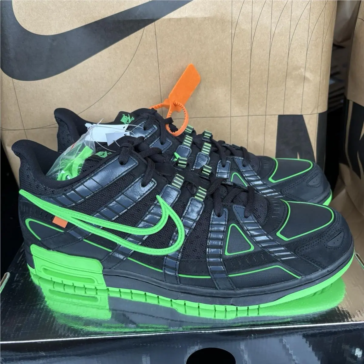 Nike Air Rubber Dunk x Off-white Green Strike CU6015-001 Men`s Size 14