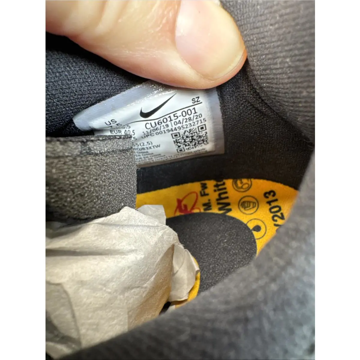 Nike shoes - x Off-White - CU6015-001 - Black, Manufacturer: Black/White/Green Strike (UPC: 0194495232715) 12