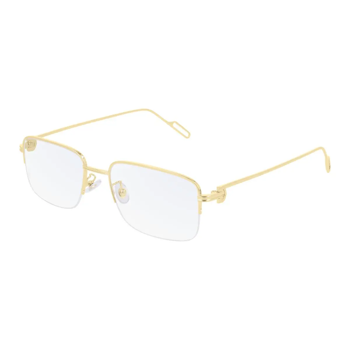 Cartier CT0218OA 001 Square Yellow Gold Plated 54 mm Half-rim Eyeglasses Frame
