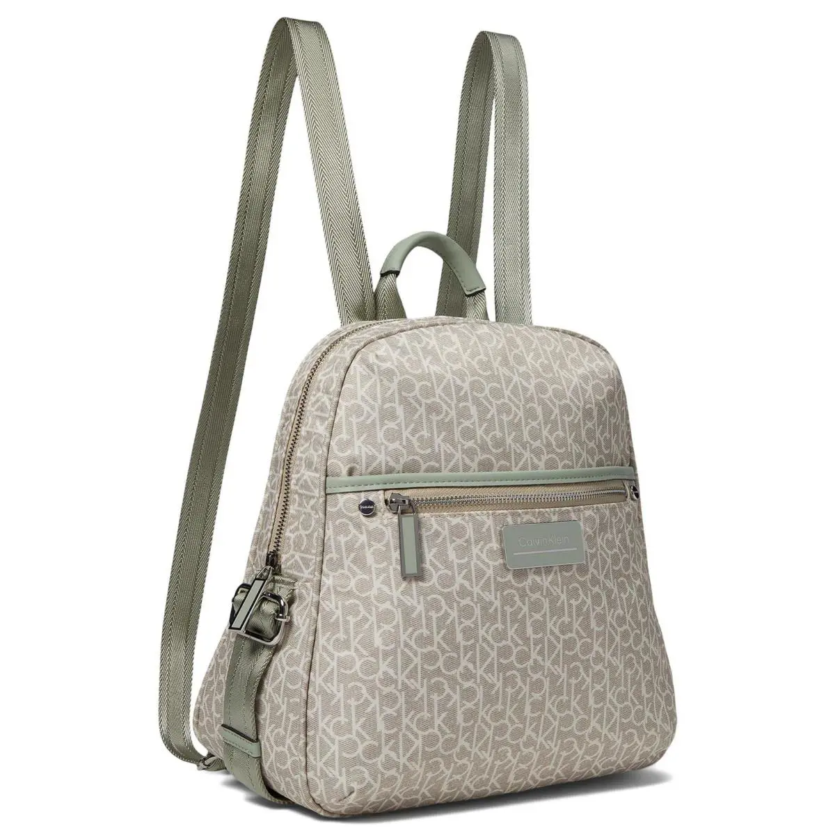 Calvin Klein Womens` Sussex Nylon Backpack Khaki/vanilla/desert Sage - Khaki/Vanilla/Desert Sage, Exterior: Absinthe