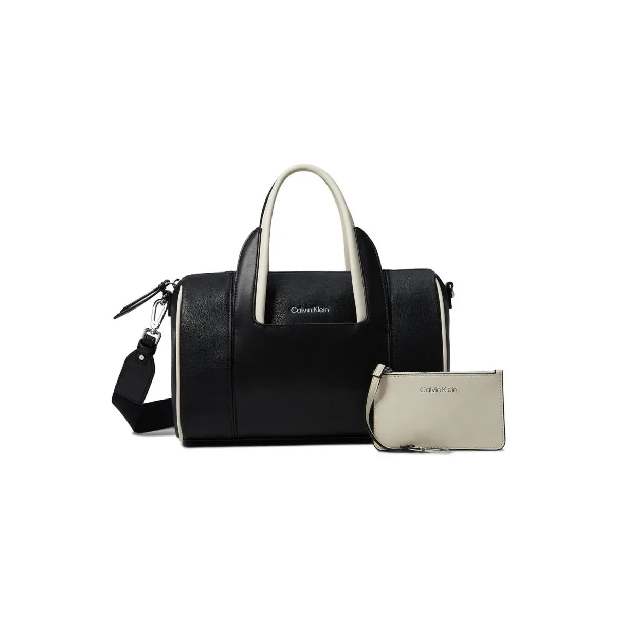 Calvin Klein Womens` Geeta Casual Satchel Black/white