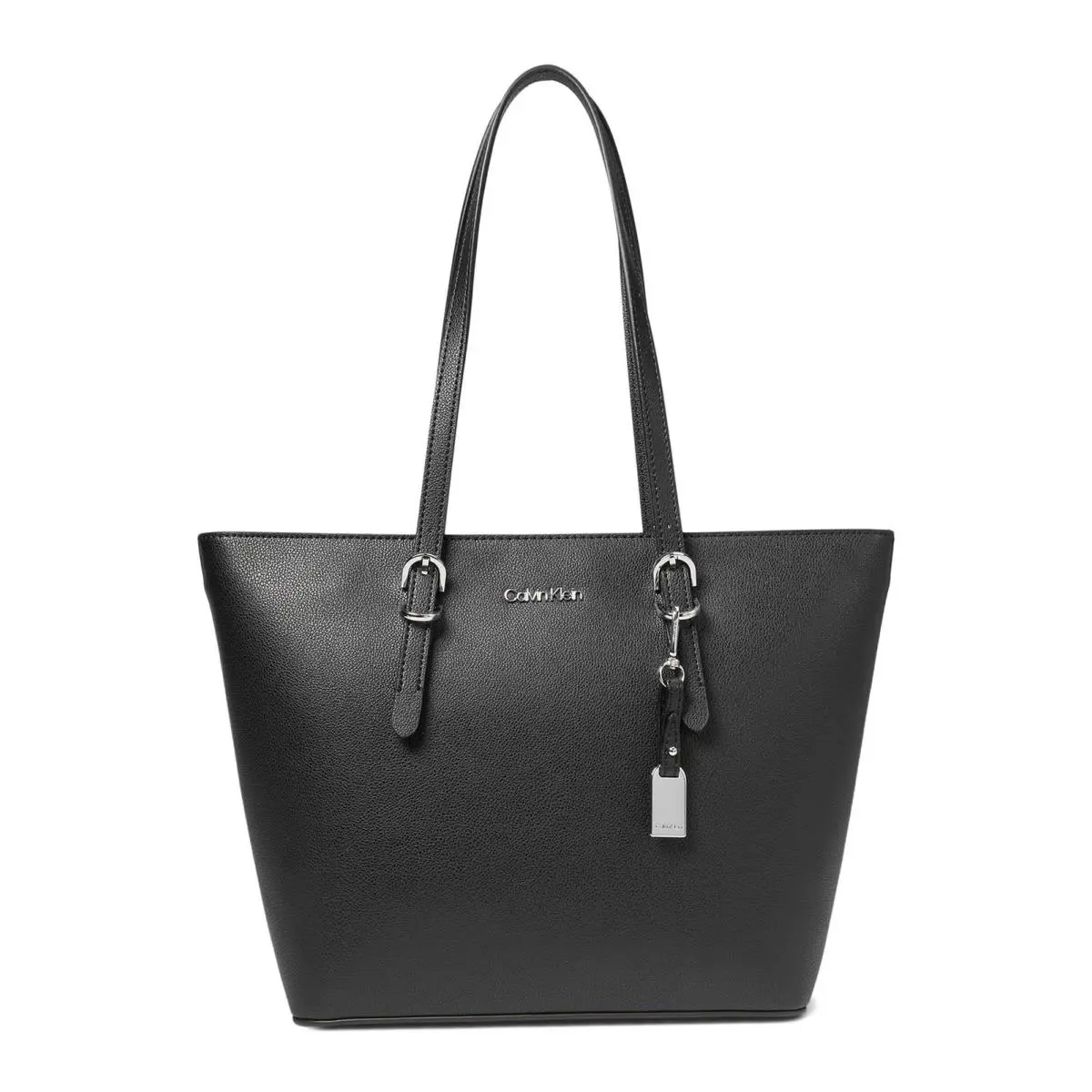 Calvin Klein Womens` Serafina Tailored Tote Bag Black/silver - Black/Silver, Exterior: Absinthe