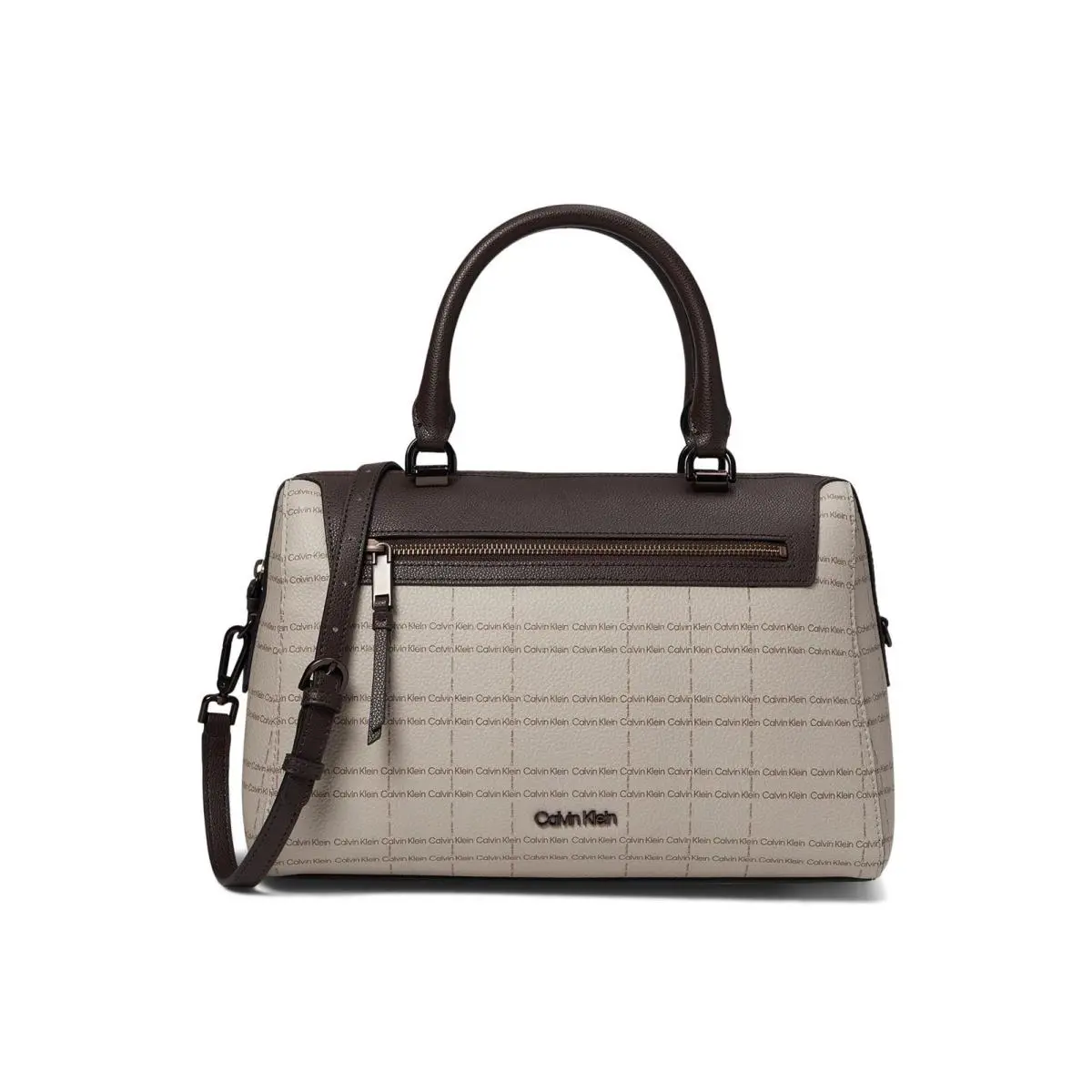 Calvin Klein Womens` Opal Satchel Almond/taupe/java