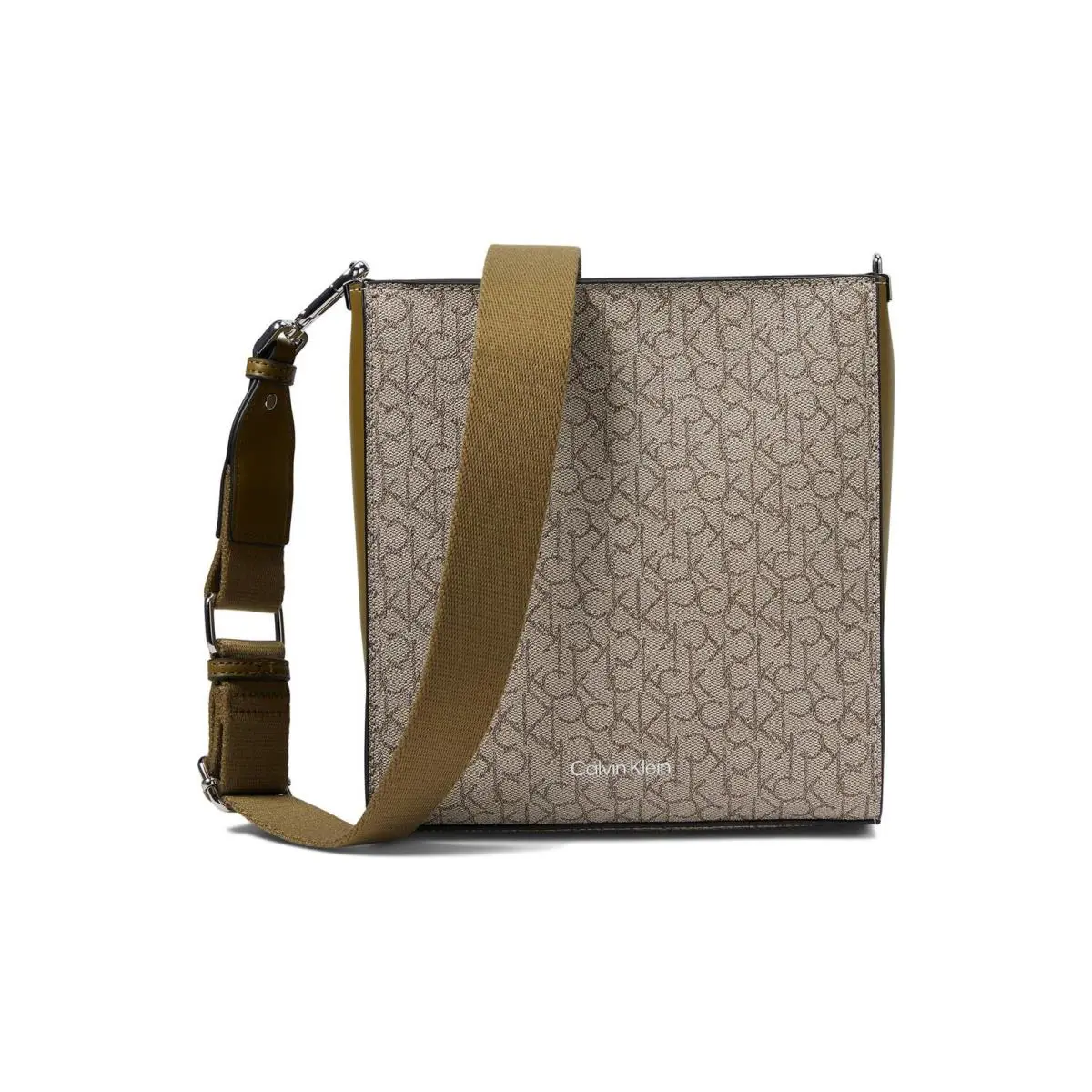 Calvin Klein Womens` Maddi Crossbody Mini Textured Almond/taupe/olive Brown