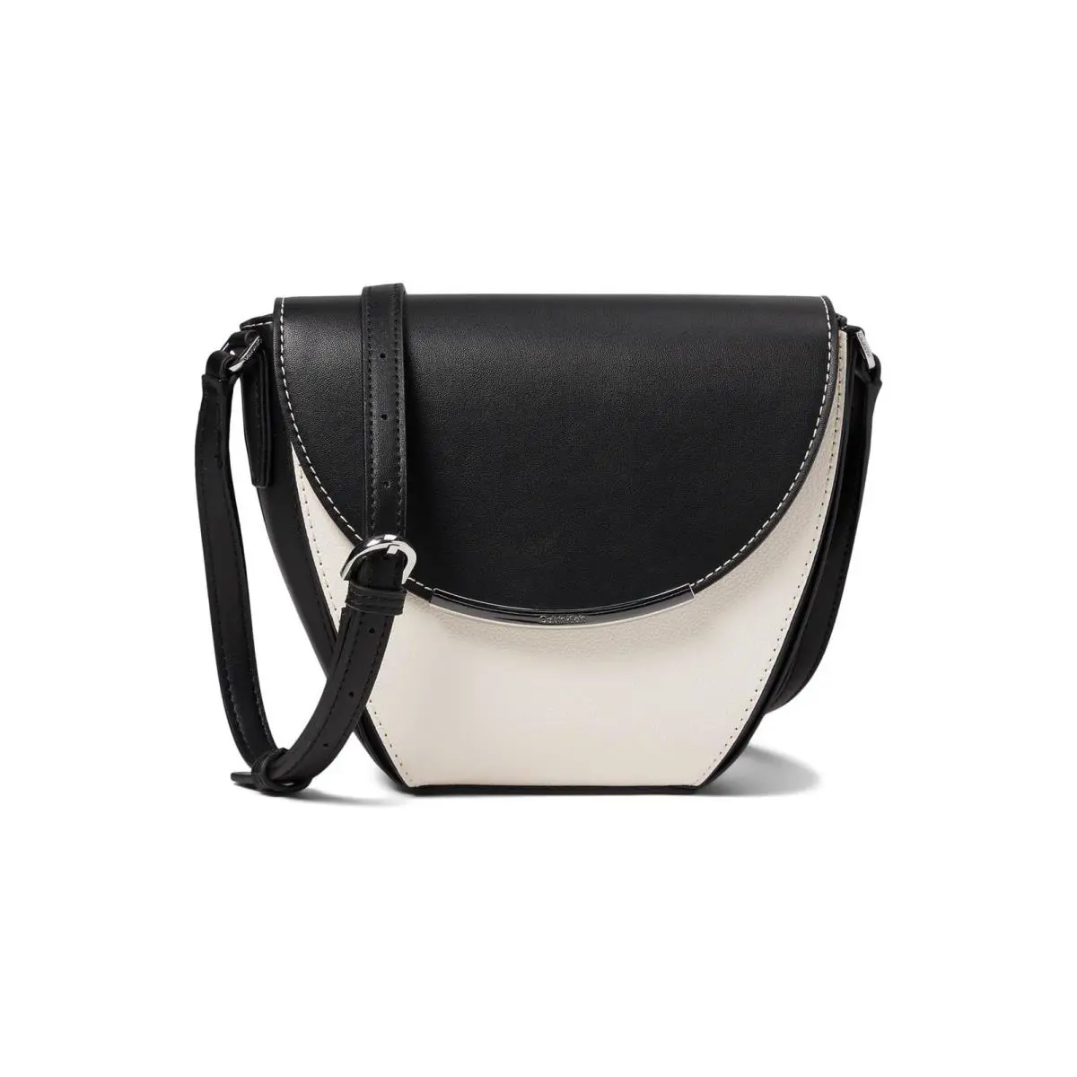 Calvin Klein Womens` Nina Tailored Crossbody White/black