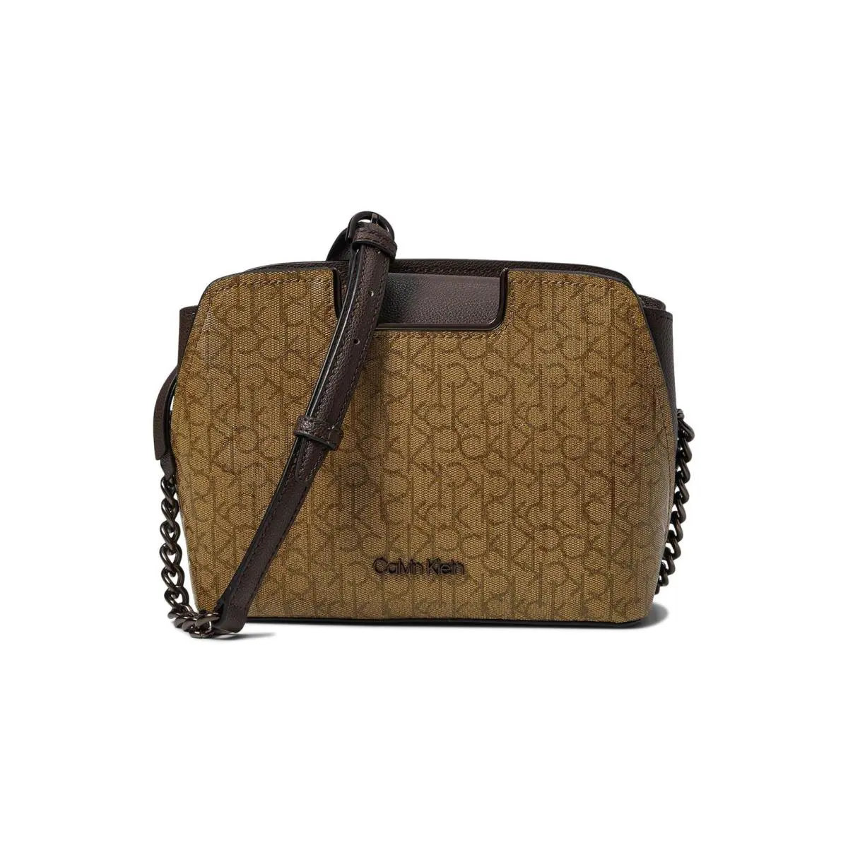 Calvin Klein Womens` Finley Crossbody Bag Khaki/brown/java/cornstalk