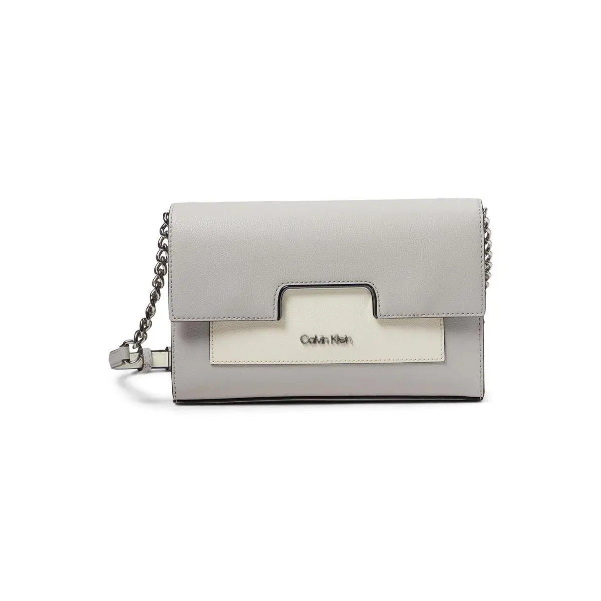 Calvin Klein Womens` Finley Saffiano Crossbody Dove/white