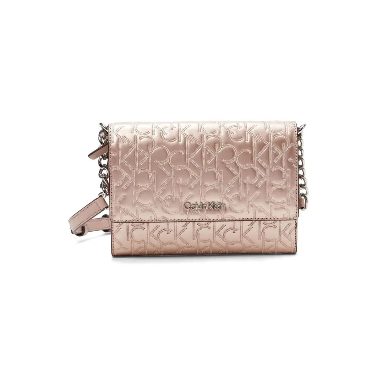 Calvin Klein Womens` Key Item Signature Crossbody Rosewood