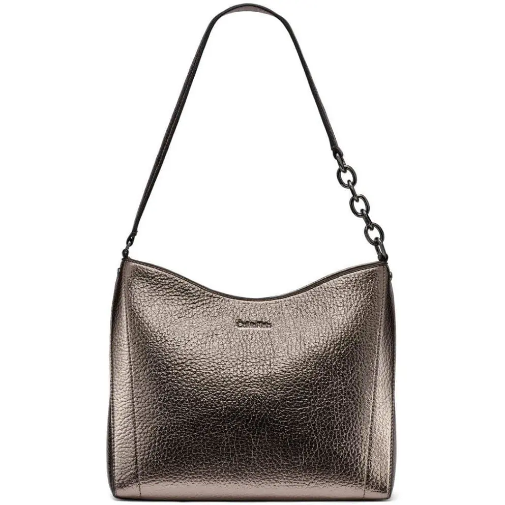 Calvin Klein Nova Chain Hobo Shoulder Bag Gunmetal One Size