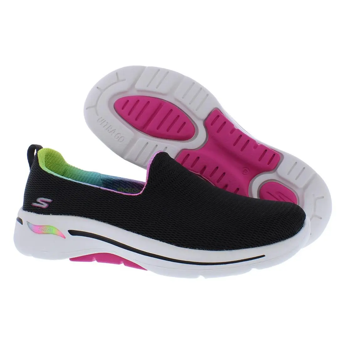 Skechers Go Walk Arch Fit Wild Energy Slip On Wide Womens Shoes