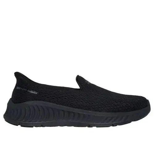 Skechers Women`s Slip-ins Go Walk Now - Ivy Black Vegan Sneakers Mesh
