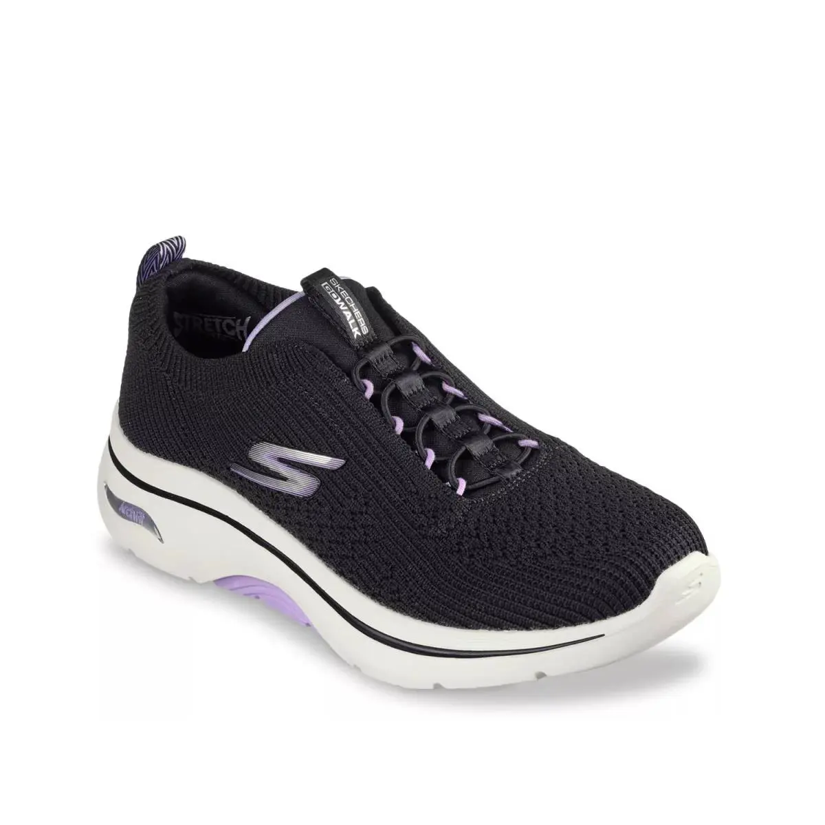 Woman`s Athleisure Skechers Go Walk Arch Fit 2.0 Sofia Slip - Black/Purple