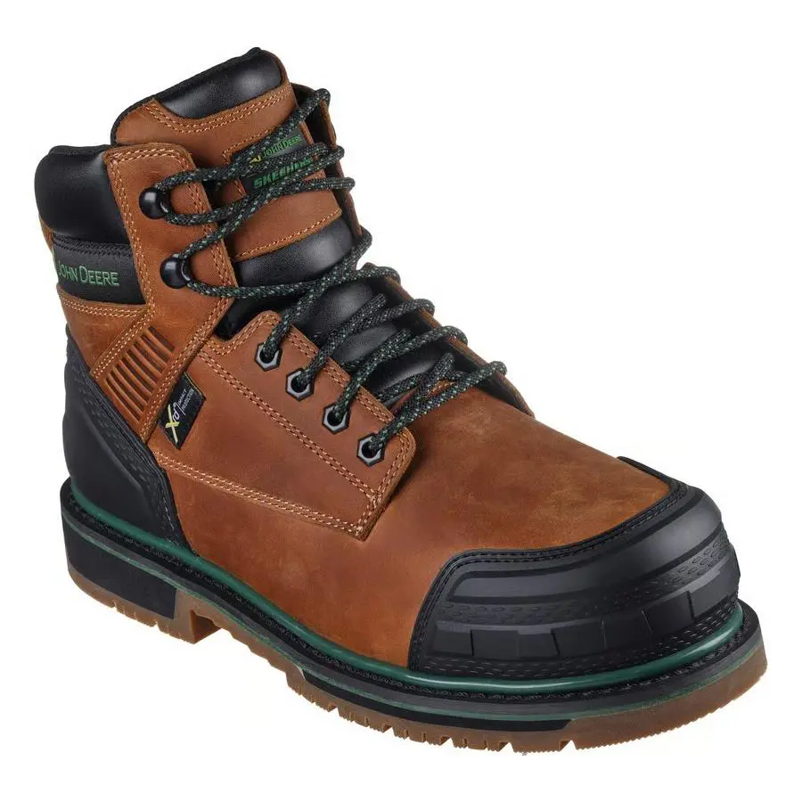Men`s Skechers x John Deere Roughcutter Pinegrip 6 Work Boot 256017 /cdb Brown - Brown