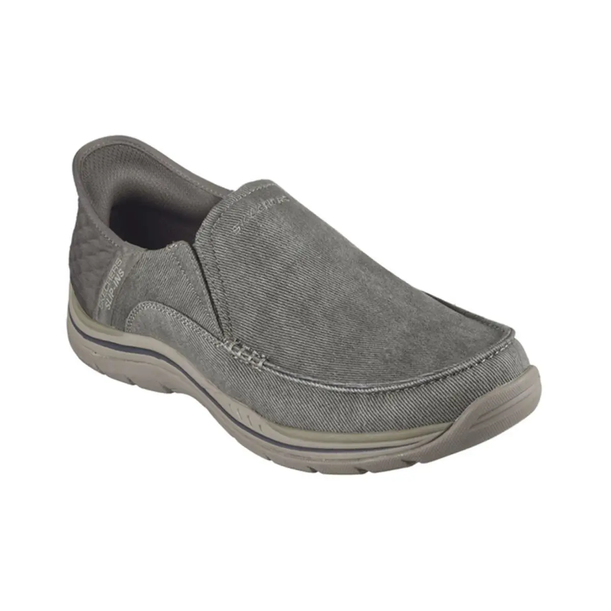 Skechers Men`s Cayson Slip-ins Relaxed Fit Casual Shoes - Moc Toe - 205167 Khk - Khaki