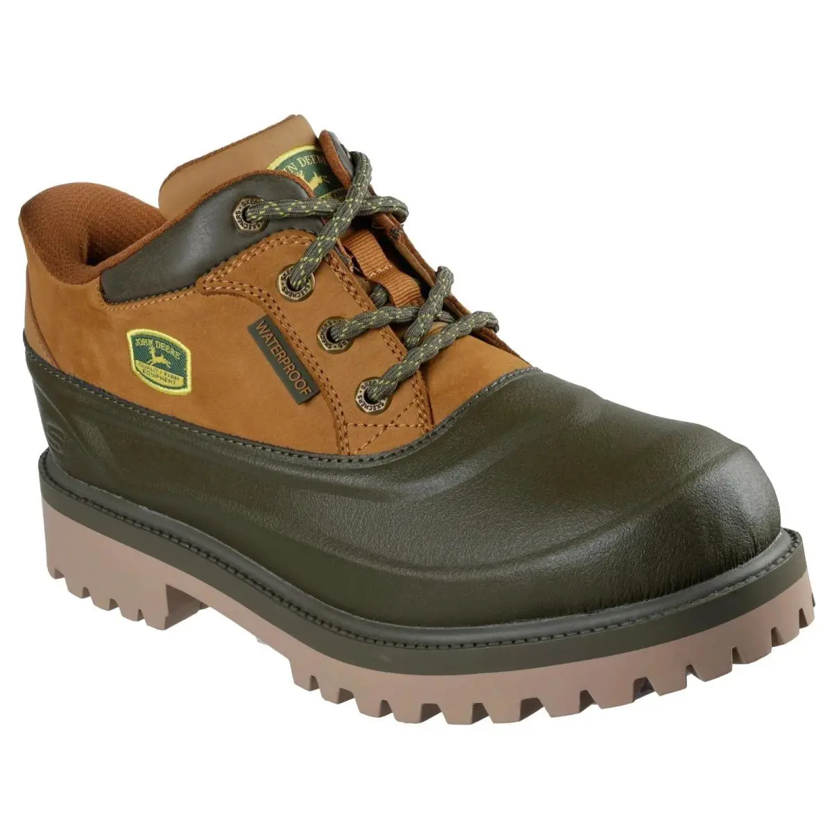 Skechers Boot Men Waterproof John Deere Slip Ins Olive Wide Fit Anti Slip 256089 - Natural / Olive