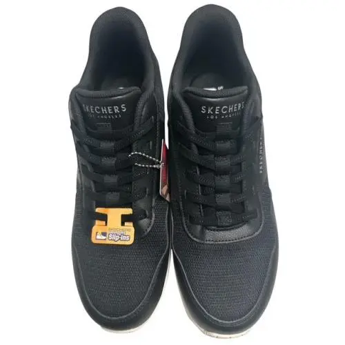 Skechers Womens 11 Slip-ins Shoes 177117/BLK Uno Banksia Black Hands Free Memory - Black