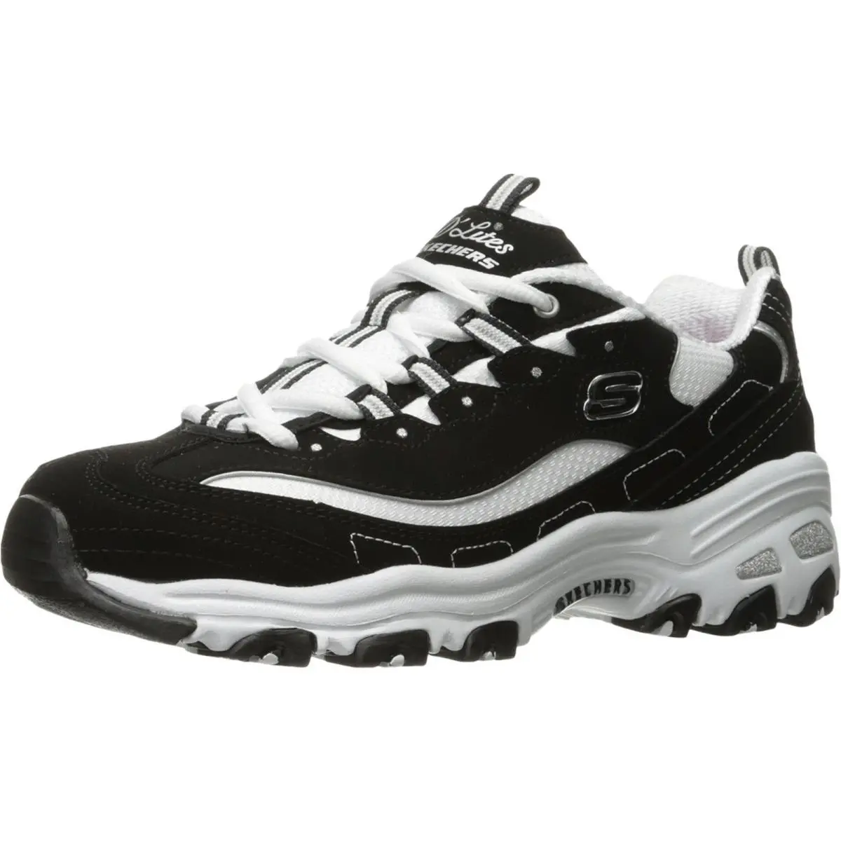 Skechers Womens Dlites - Me Time Black/white 8 Wide