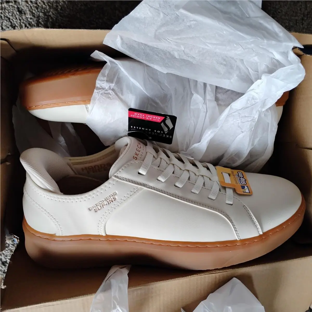 Skechers Slip-ins Court Break Double Vented Mens Size 13 White Sneakers Shoes