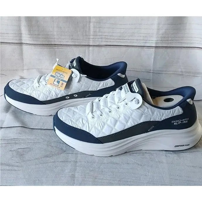 Skechers shoes - SKECHERS Slip-Ins Cozy Fit - Cozy Fit - 232619 WNV - White, Navy 5