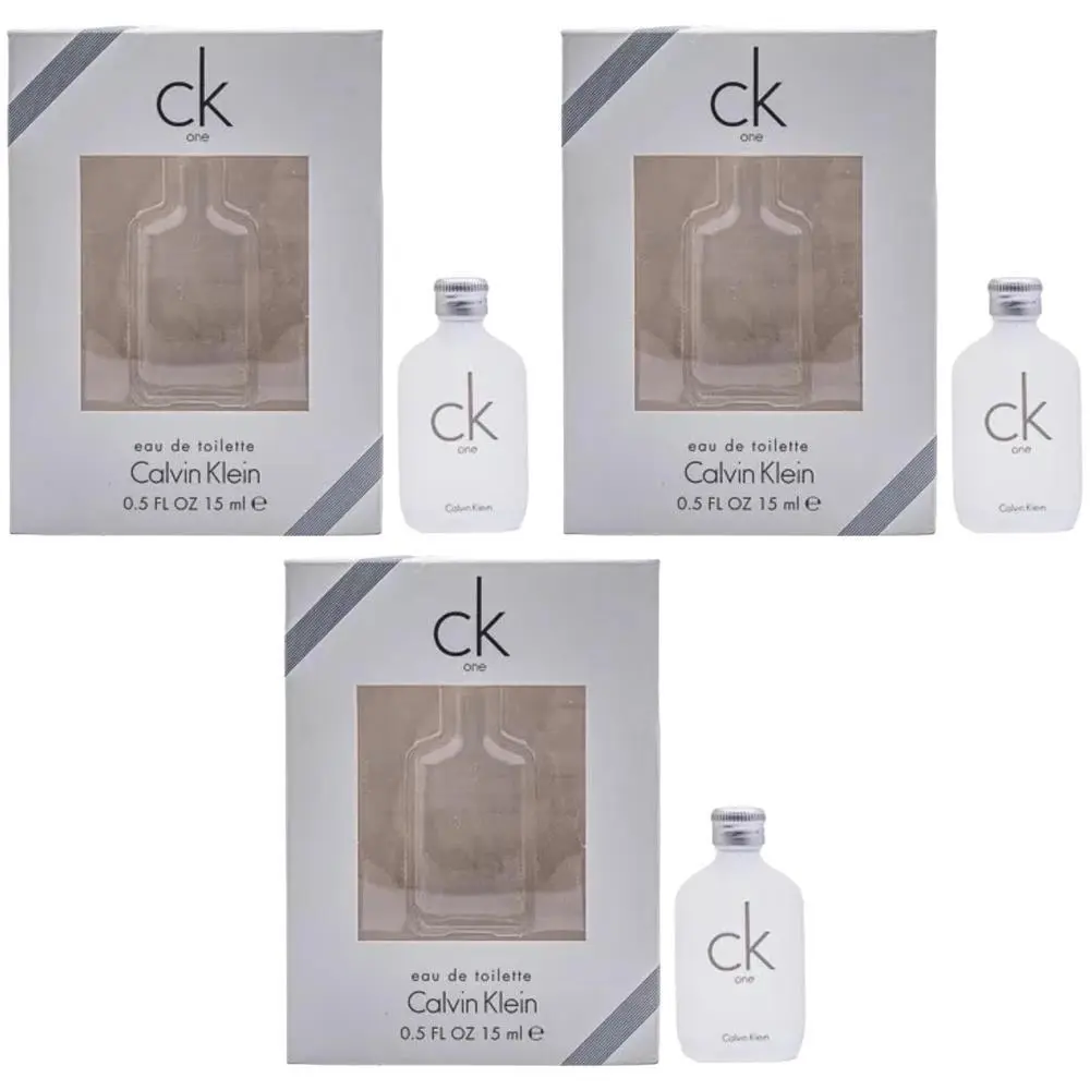Pack of 3 CK One by Calvin Klein Eau De Toilette Splash Men Women 0.5 oz