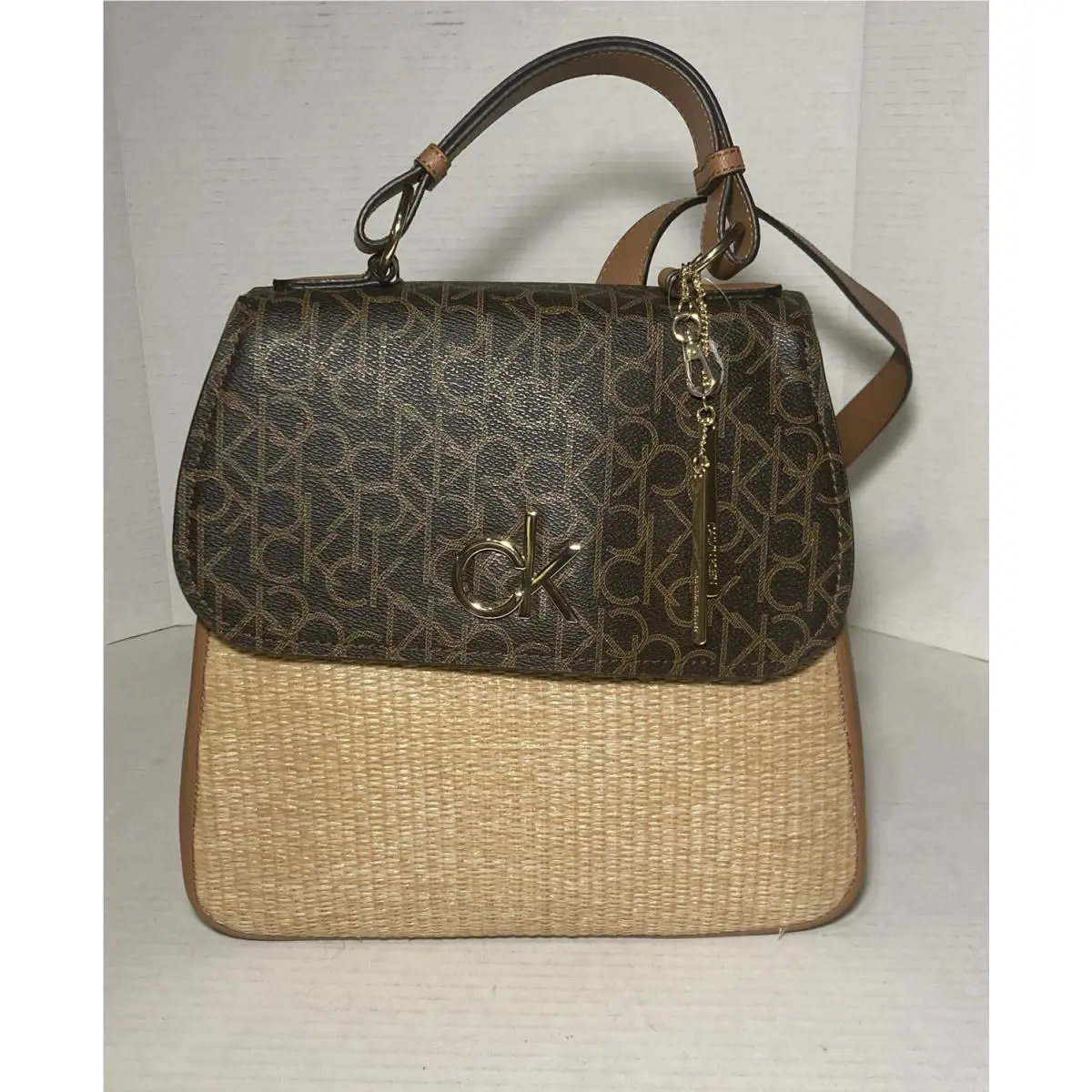 Calvin Klein Backpack Purse Straw