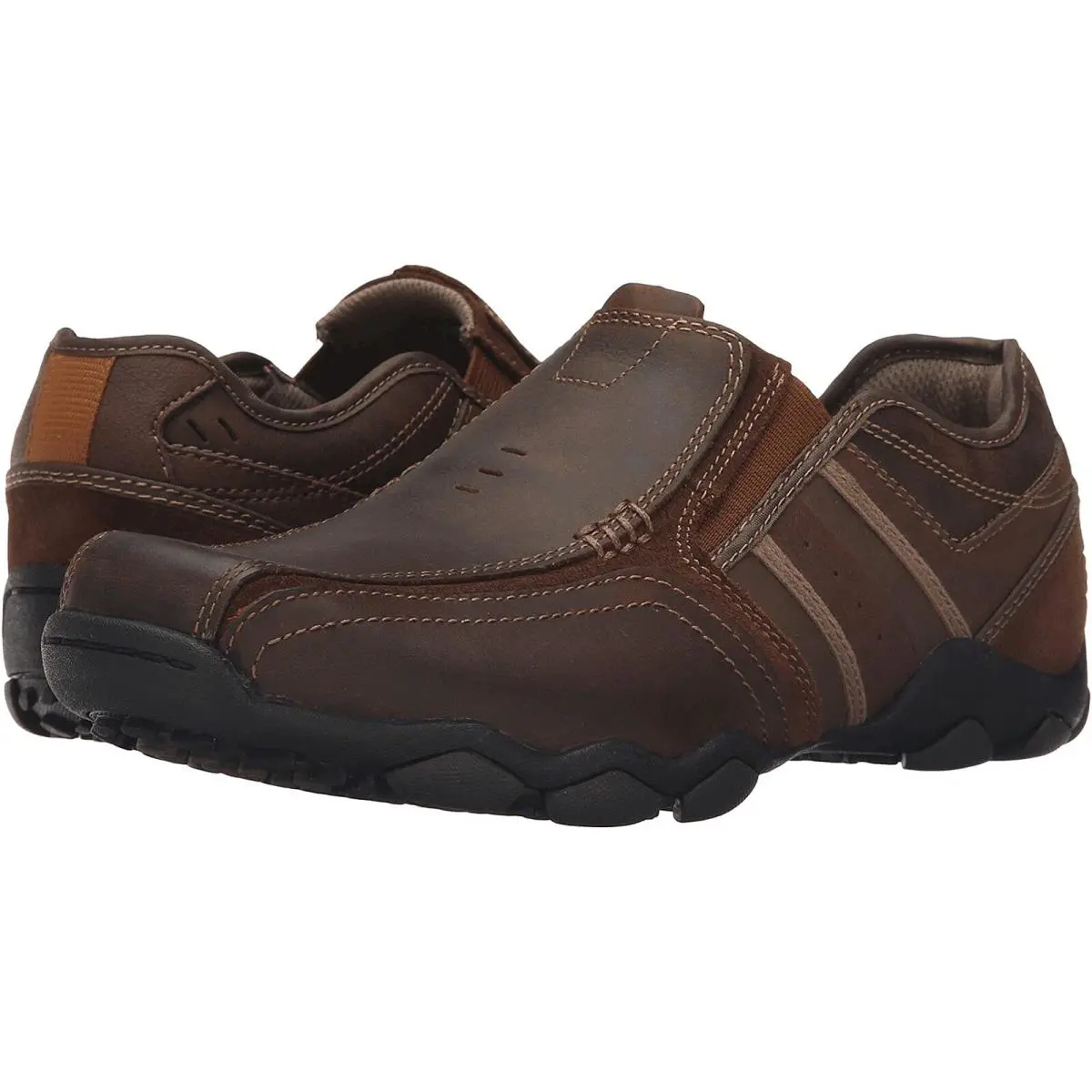 Skechers Men Diameter Zinroy Leather Shoes 64275EW Cdb Brown Wide Fit Size 12 - Brown