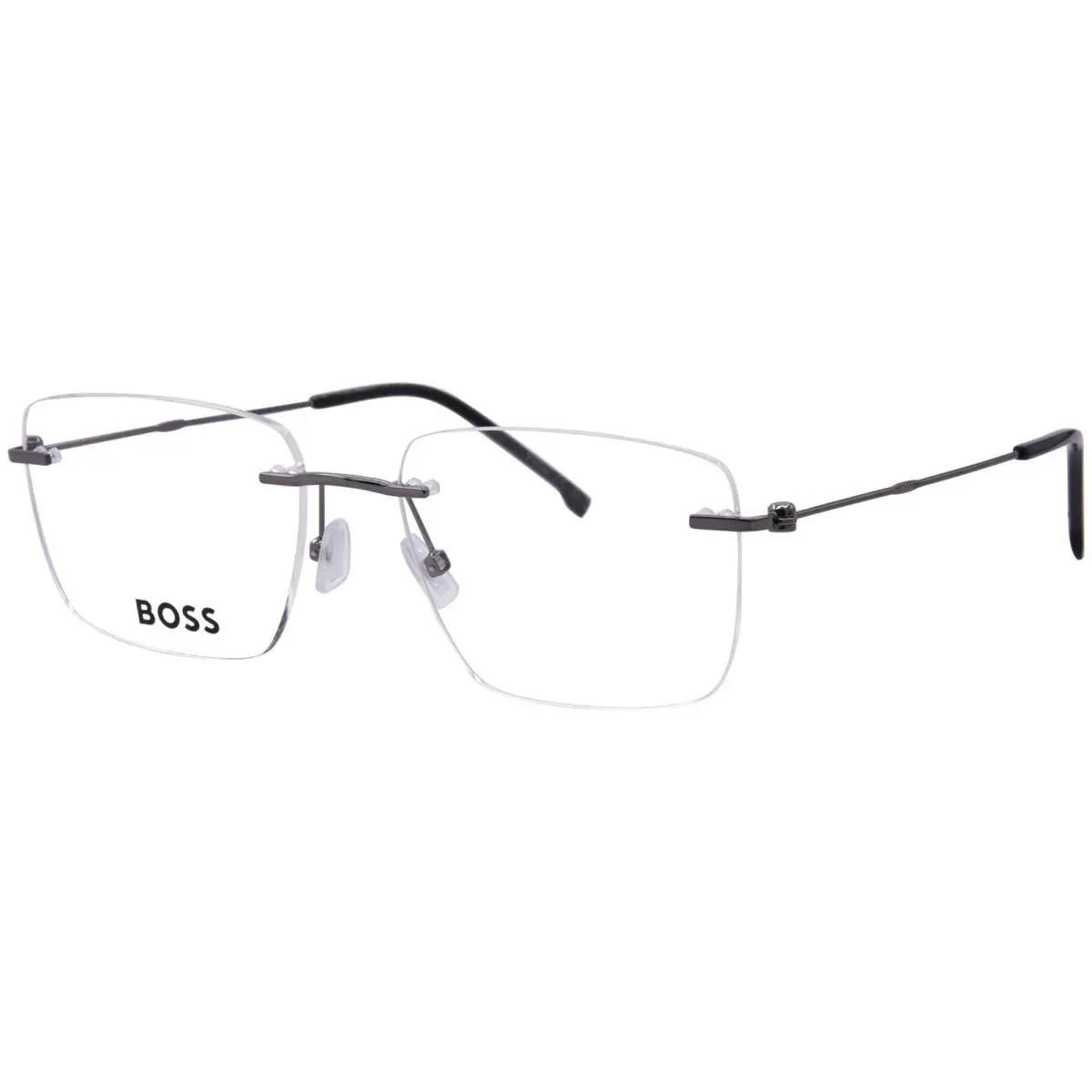 Hugo Boss 1706/F V81 Eyeglasses Men`s Dark Ruthenium/black Rimless 56mm