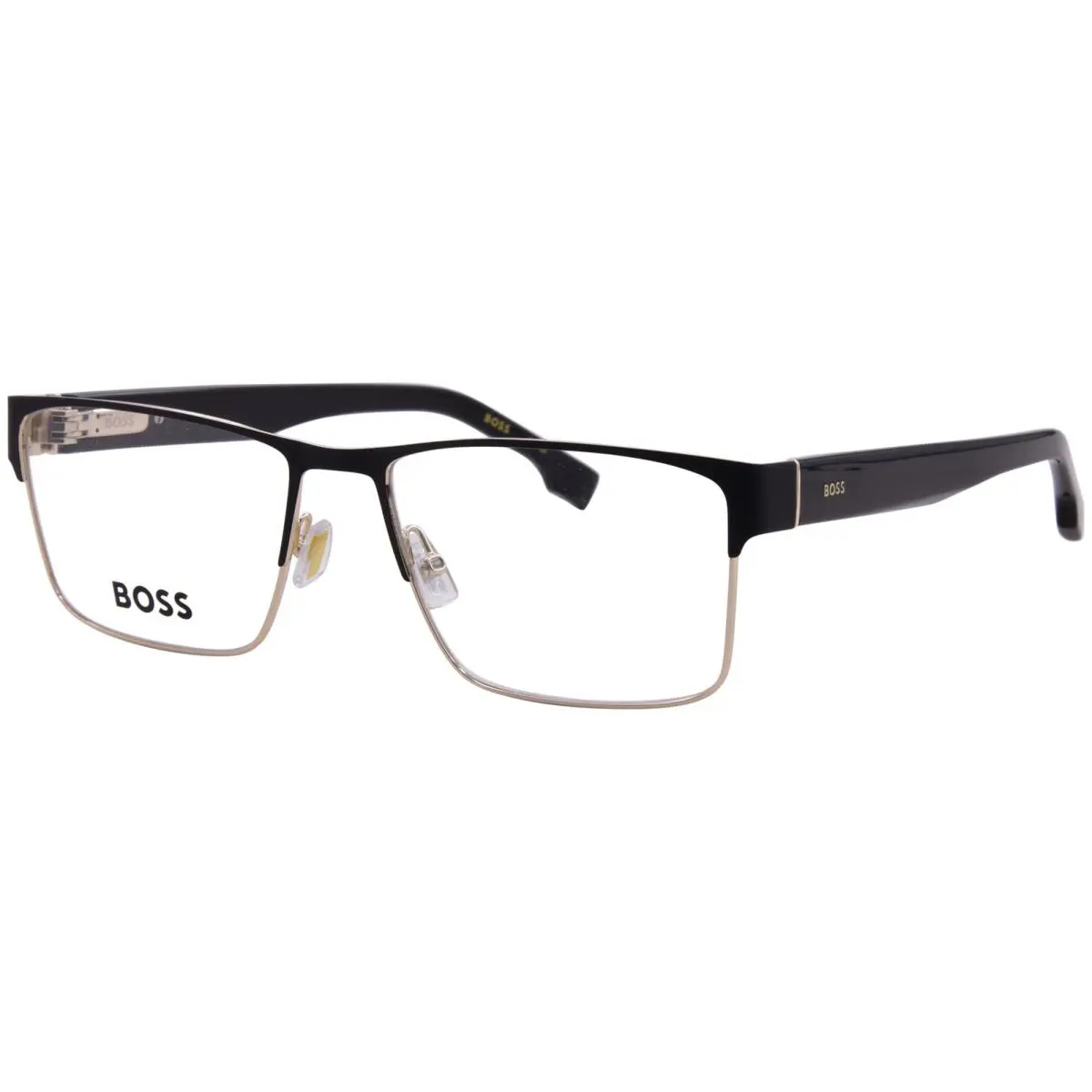 Hugo Boss 1764 I46 Eyeglasses Men`s Black/gold Full Rim Rectangle Shape 57mm