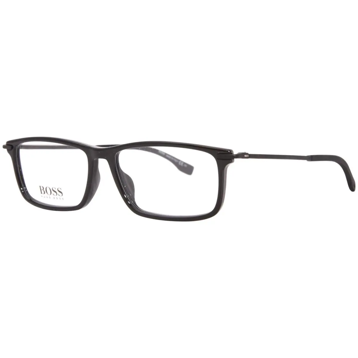 Hugo Boss 1017 807 Eyeglasses Frame Men`s Black Full Rim Rectangle Shape 55mm