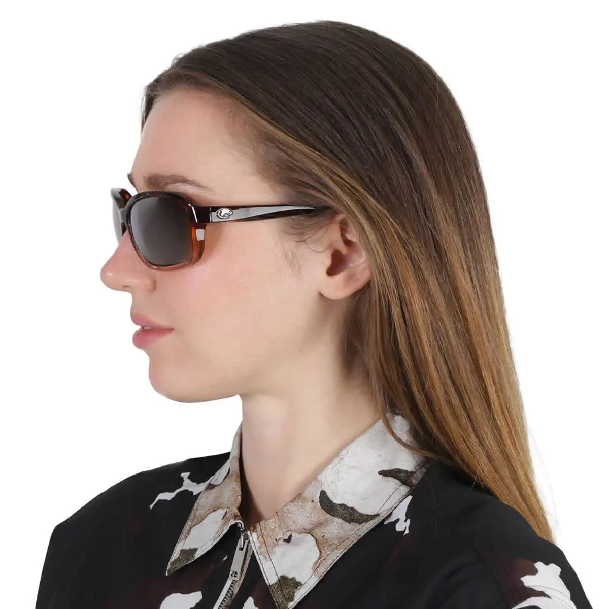 Costa Del Mar Seadrift Copper Silver Mirror Polarized Glass Rectangular Ladies - Brown, Frame: Brown, Lens: Multi