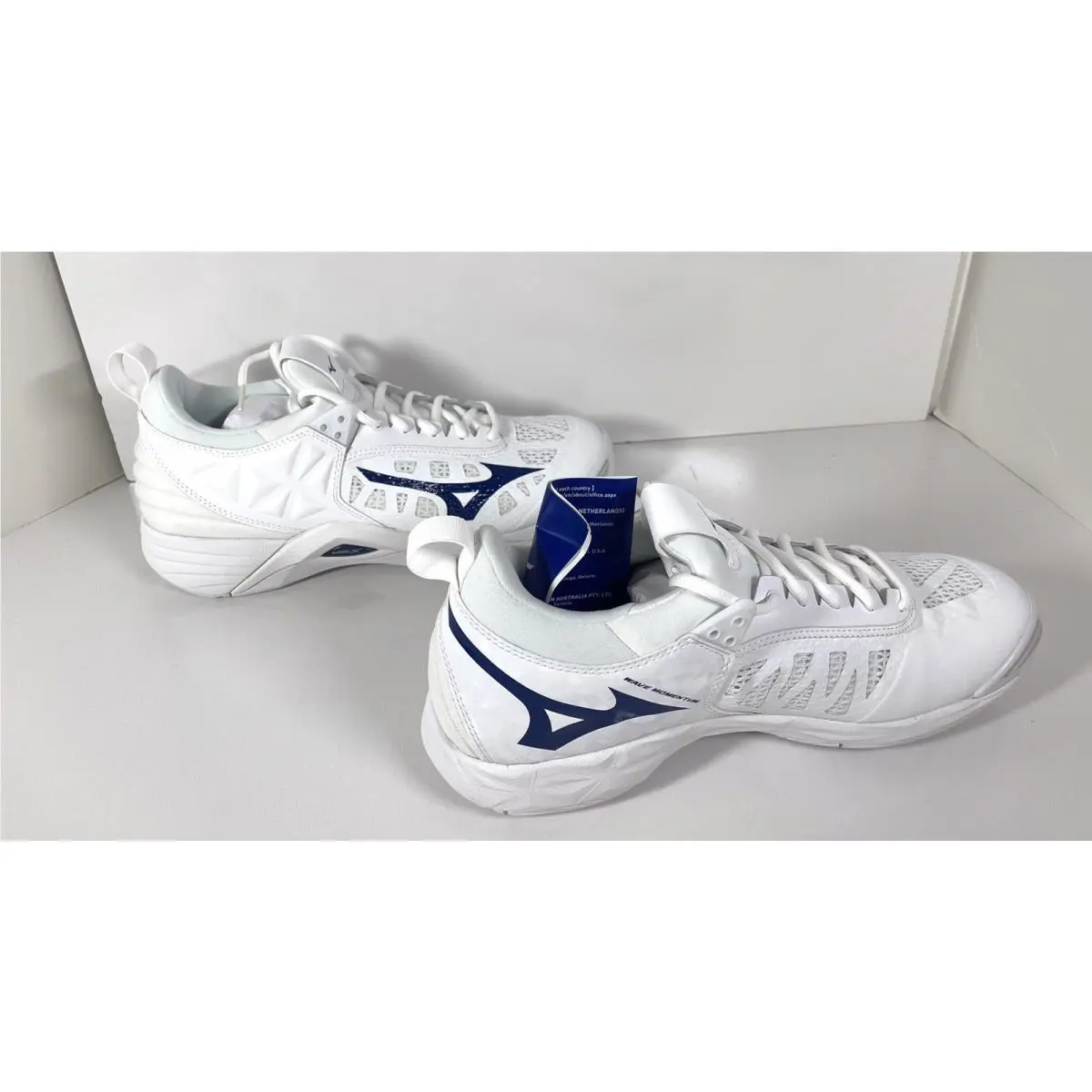 Mizuno shoes - Mizuno Wave Momentum - Wave Momentum - 4302600051 - White/Navy (UPC: 889961380587) 4