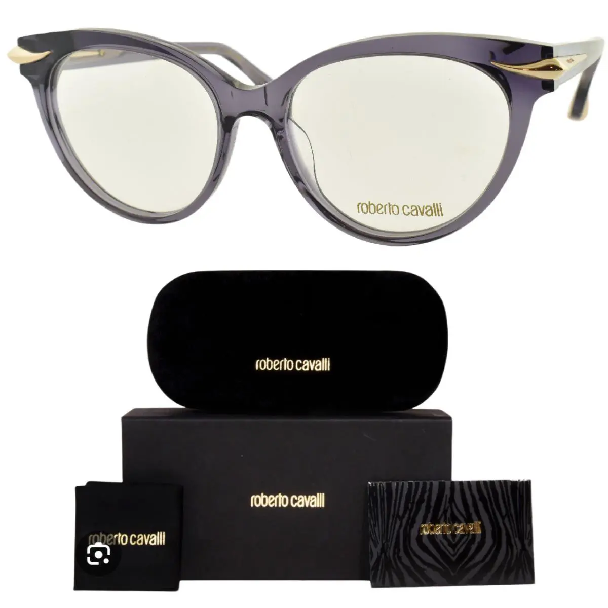 Roberto Cavalli VRC018 0916 54-17-140 Purple Cat Eye Full Rim Optical Frame