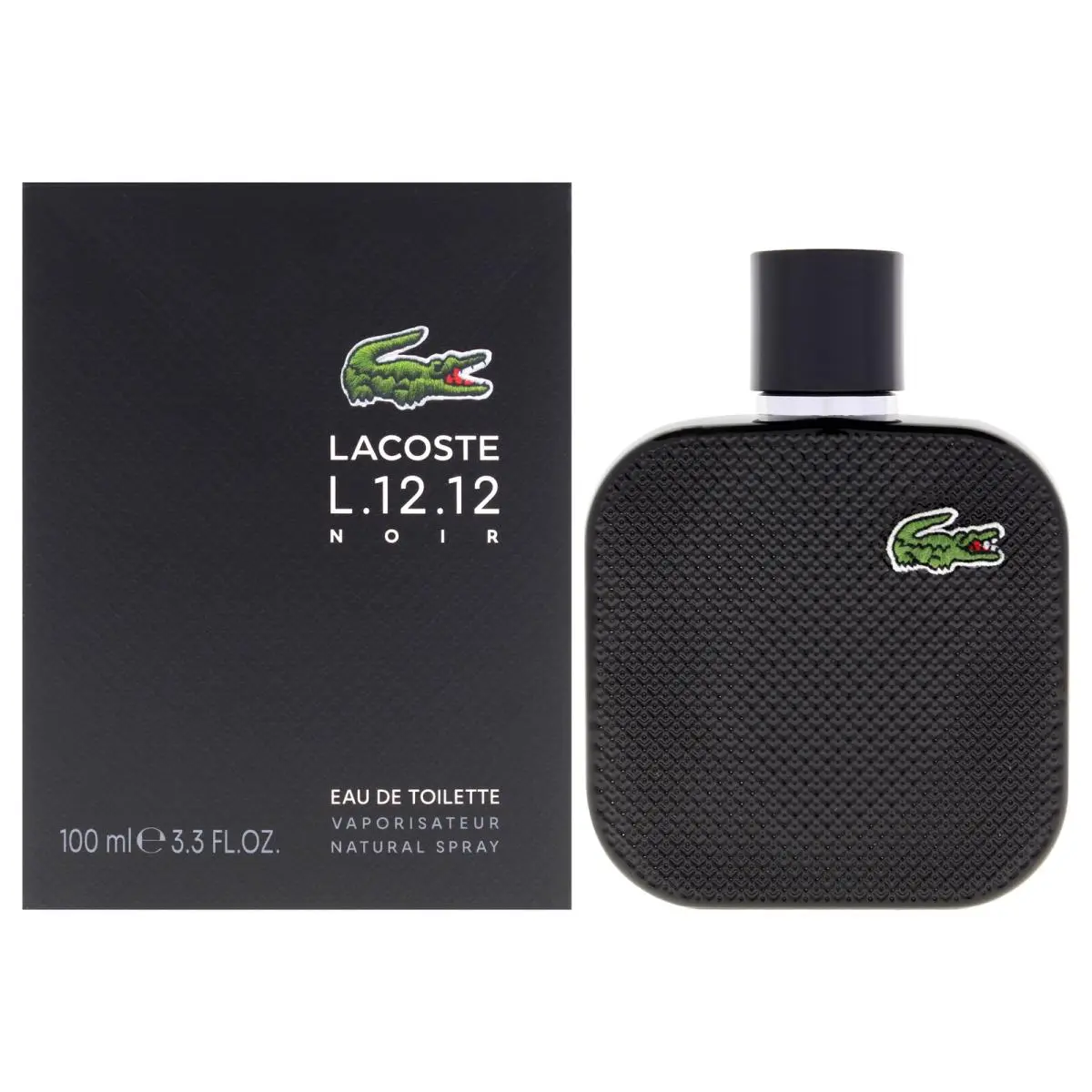 2 Pack Lacoste Eau De Lacoste L.12.12 Noir by Lacoste For Men - 3.3 oz Edt Spray