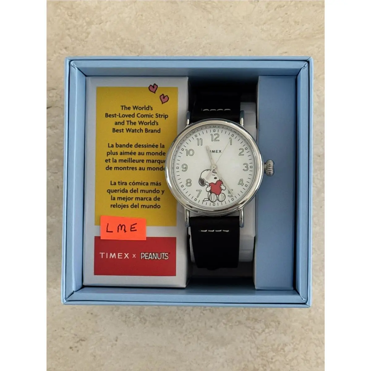 Timex X Peanuts Snoopy Waterbury Standard 40mm Heart Watch Rare